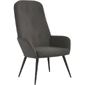 vidaXL Fauteuil relax gris foncé velours