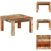 vidaXL Table basse 55x55x35 cm Vieux bois massif - Tables basses