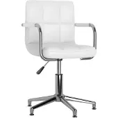 The Living Store Chaise de bureau pivotante Blanc Similicuir