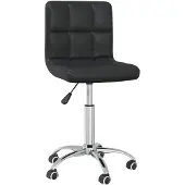 The Living Store Chaise de bureau pivotante noir similicuir