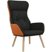 The Living Store Fauteuil relax Noir Tissu et PVC
