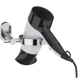kela Support pour sèche-cheveux LUCIDO en acier inoxydable O9cm x 14cm, poignée 6cmx11cm KL-22678