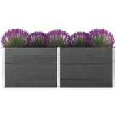 vidaXL Lit surélevé de jardin 250 x 50 x 91 cm WPC Gris
