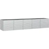 vidaXL Lit surélevé de jardin 400x80x77 cm Acier galvanisé argenté