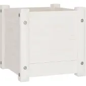vidaXL Jardinière d'extérieur Blanc 31x31x31 cm Bois de pin massif