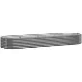 vidaXL Jardinière 322x100x36 cm acier peint par poudrage gris