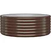 vidaXL Lit surélevé Acier revêtu par poudre 100x100x36 cm Marron
