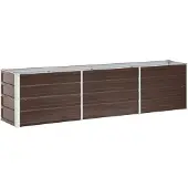 vidaXL Lit surélevé de jardin Acier galvanisé 240x40x45 cm Marron