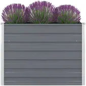 vidaXL Lit surélevé 100 x 100 x 77 cm Acier galvanisé Gris