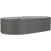 vidaXL Lit surélevé de jardin Acier galvanisé 152x80x36 cm gris