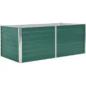 vidaXL Lit surélevé 160 x 80 x 45 cm Acier galvanisé Vert
