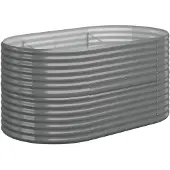 vidaXL Lit surélevé de jardin Acier galvanisé 152x80x68 cm gris