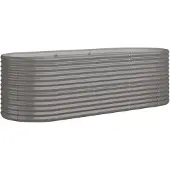 vidaXL Lit surélevé Acier revêtu par poudre 224x80x68 cm Gris