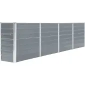 vidaXL Lit surélevé 320 x 40 x 77 cm Acier galvanisé gris