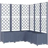 vidaXL Jardinière avec treillis bleu gris 120x120x136 cm PP