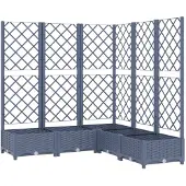 vidaXL Jardinière avec treillis bleu gris 120x120x121,5 cm PP
