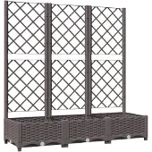 vidaXL Jardinière avec treillis Marron 120 x 40 x 121,5 cm PP