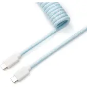 Keychron Coiled Aviator Cable - Câble spiralé pour clavier mécanique Bleu clair - Droit