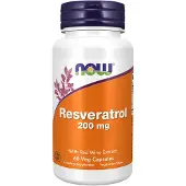 Now , Resvératrol, 200 mg, 60 Gélules Végétales