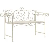 vidaXL Banc de jardin 132 cm Métal Antique Blanc