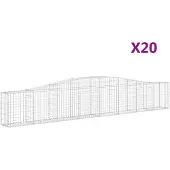 vidaXL Gabions avec arc surélevé 20 pcs. 400x30x60/80 cm Fer galvanisé