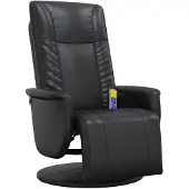 vidaXL Fauteuil de massage avec repose-pieds Noir Similicuir
