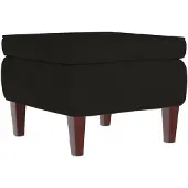 vidaXL Tabouret avec pieds en bois Noir Velours