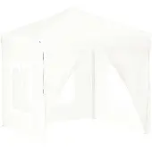 vidaXL Tente de réception pliable avec parois latérales Blanc 2x2 m