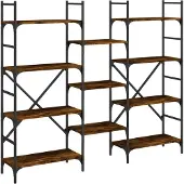 vidaXL Bibliothèque chêne fumé 160x28,5x136,5 cm bois d'ingénierie