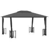 vidaXL Pavillon avec parois latérales & double toit 3x4 m Anthracite