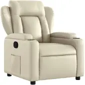 vidaXL Fauteuil relax Crème Similicuir