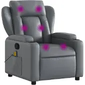 vidaXL Fauteuil de massage gris similicuir