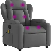 vidaXL Fauteuil de massage gris foncé Tissu