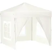 vidaXL Tente de réception pliante avec parois latérales Crème 2x2 m
