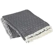 Broste Copenhagen Plaids, jetés PAULA - Bleu - 130x180 cm