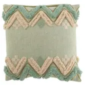 J-Line Coussins ZIGZAG - Bleu - 45x45 cm