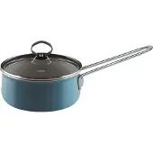 Riess Casserole à manche avec couvercle en verre 16cm,1L, Poêle + casserole, Bleu