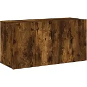 vidaXL Armoire TV murale en chêne fumé 80x30x41 cm