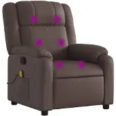 vidaXL Fauteuil de massage Marron similicuir