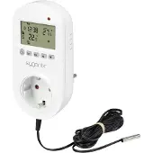 Sygonix Universalthermostat Zwischenstecker Wochenprogramm 1 bis 70 °C, Thermostat, Blanc