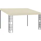vidaXL Pavillon mural 3x4 m Crème Tissu