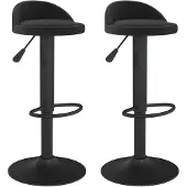 vidaXL Tabouret de bar 2 pcs. noir velours