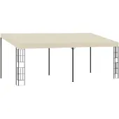 vidaXL Belvédère mural 3x6 m Crème Tissu
