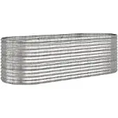 vidaXL Lit surélevé Acier revêtu par poudre 224x80x68 cm Argenté