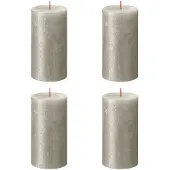 Bolsius Bougies pilier rustiques Shimmer 4 pcs 130x68 mm Champagne