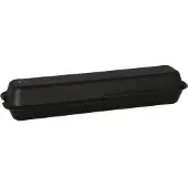Papstar 90 boîtes à menus réutilisables 24,4 x 5,8 cm, Contenant à usage unique, Noir
