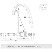 Mavic Deemax Dh Front Rim Noir 650B - 27.5´´ 2