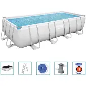 Bestway Ensemble de piscine Power Steel Rectangulaire 488x244x122 cm