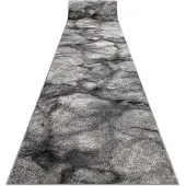 Rugsx Tapis de couloir SILVER Marble marbre gris 120cm 120x520 cm