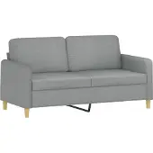 vidaXL Canapé à 2 places Gris clair 140 cm Tissu